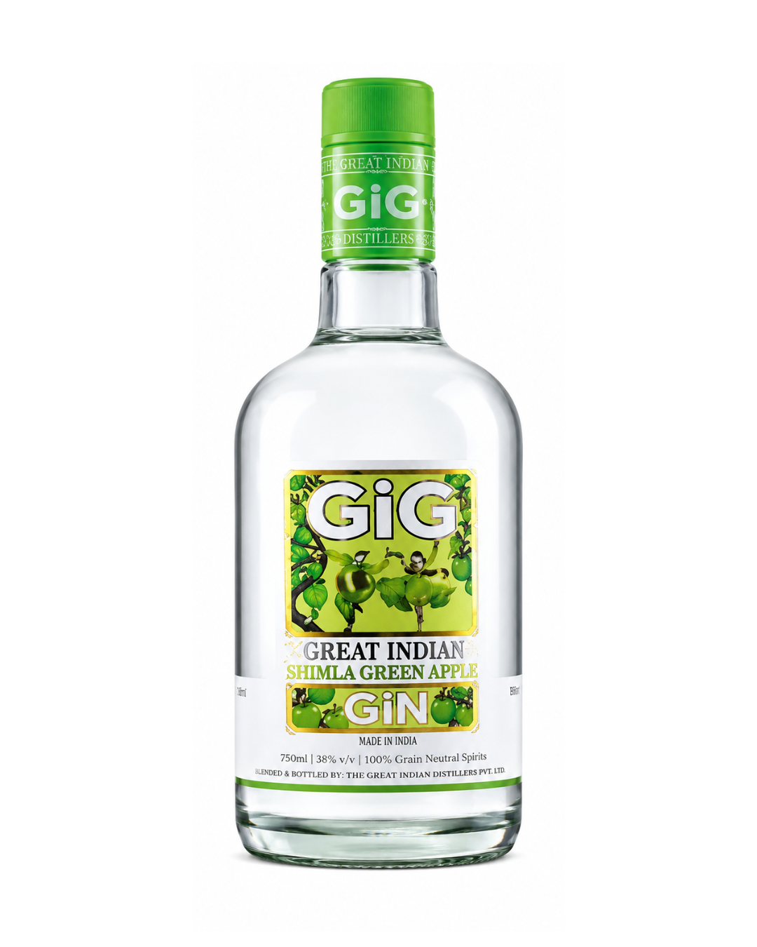 GIG Great Indian Shimla Green Apple Gin - 750ml