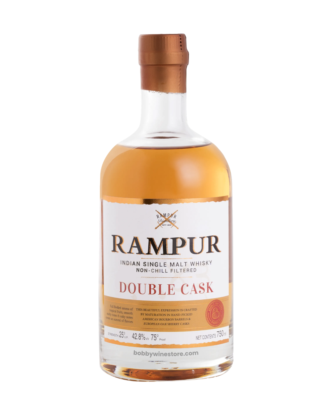 Rampur Double Cask Single Malt Whisky - 750ml